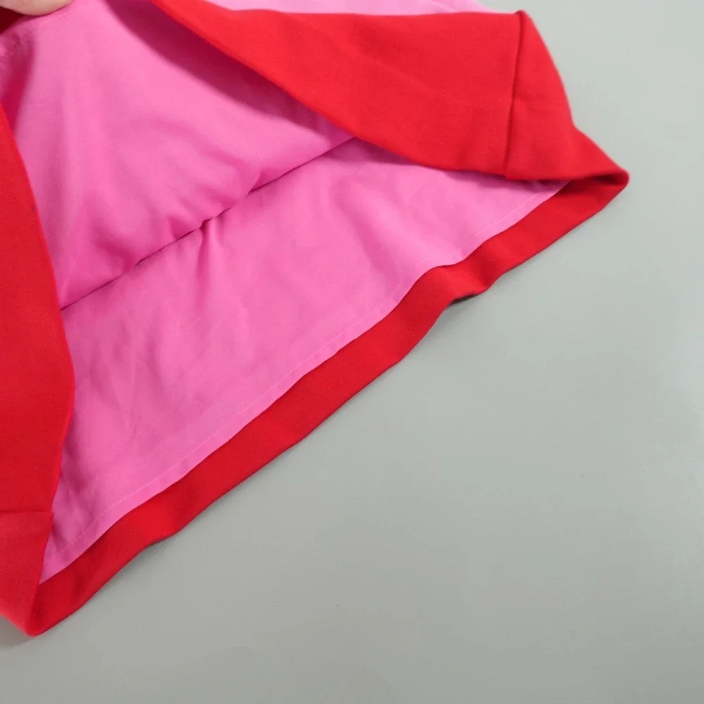 Kate Spade Girl Bow‎ Dress Pink Red Scalloped Hem Sleeveless Sz 14Y Large